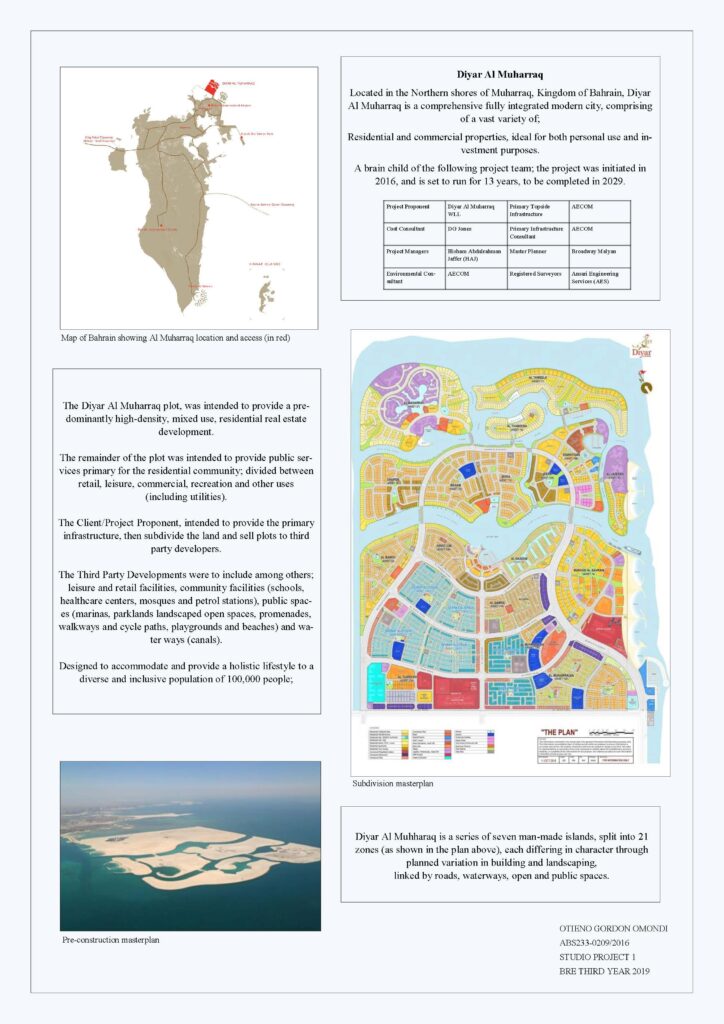 Case study of Diyar Al Muharaq, a master-planned modern city in the Kingdom of Bahrain (Site analysis)